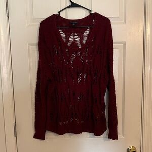 American Eagle Outfitters Deep Red Knit Top